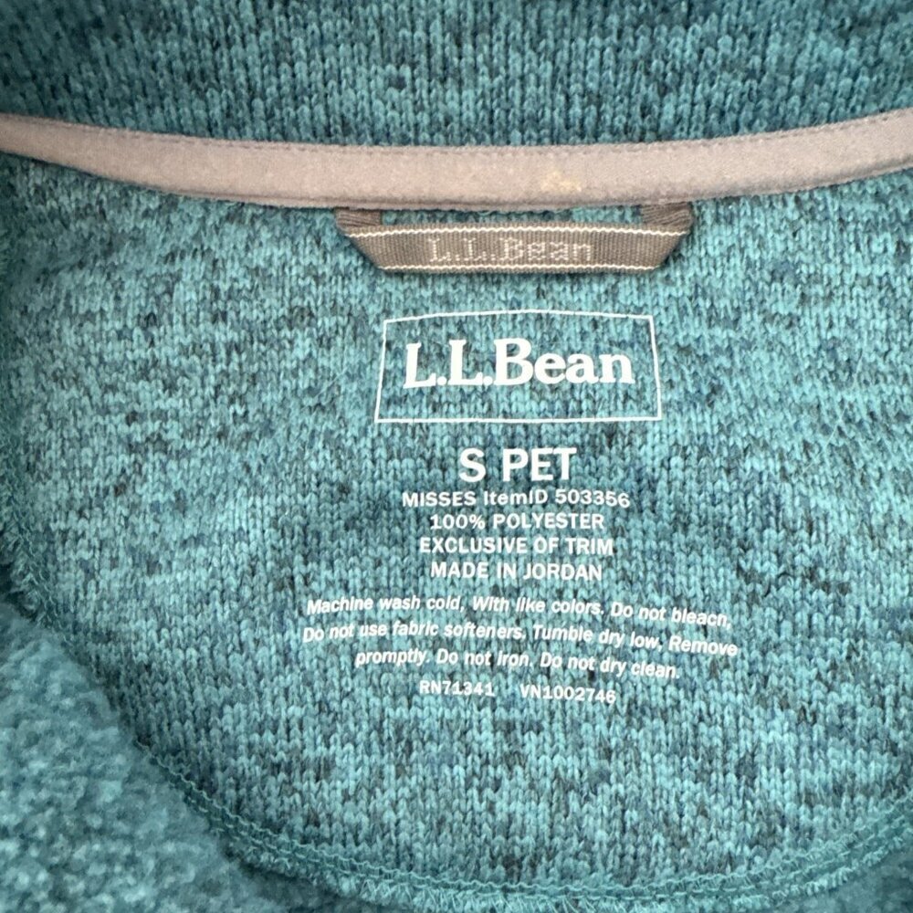 LL Bean Women's Fleece Pullover Sweater Teal Heather Size S Pet - Picture 3 of 4